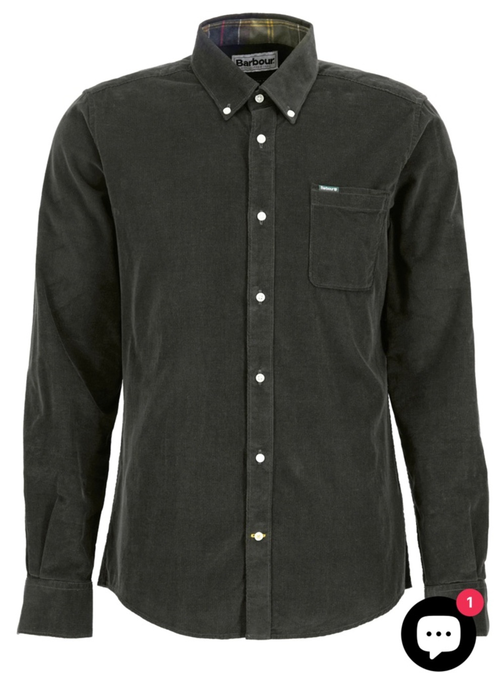 Barbour Men's Ramsey Button-Down Corduroy Shirt in Forest Green